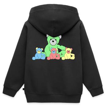 Teddy - Sweat Premium à capuche zippé enfant bio - noir - Dos - AI Model Kid Male (0cm)