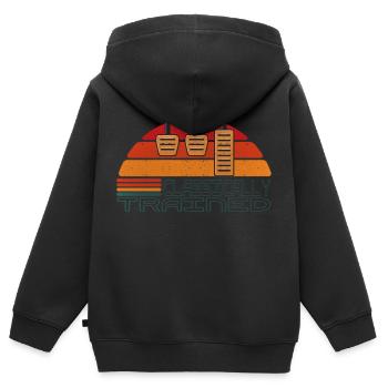 Manuelle Gangschaltung Knüppelschaltung - Kinder Premium Organic Zip Hoodie - Schwarz - Hinten - AI Model Kid Male (0cm)
