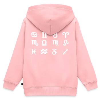Symboles astrologiques - Sweat Premium à capuche zippé enfant bio - rose - Dos - AI Model Kid Female (0cm)