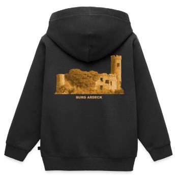 Ardeck Burg Ruine Holzheim Rheinland-Pfalz - Kinder Premium Organic Zip Hoodie - Schwarz - Hinten - AI Model Kid Male (0cm)