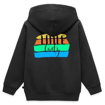 Little Lady - Kinder Premium Organic Zip Hoodie - Schwarz - Hinten - AI Model Kid Male (0cm)