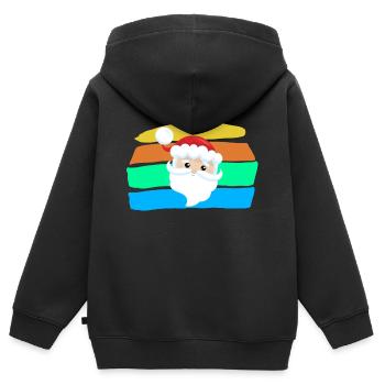 Weihnachtsmann - Kinder Premium Organic Zip Hoodie - Schwarz - Hinten - AI Model Kid Male (0cm)