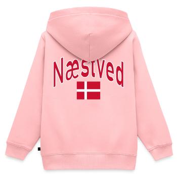 Drapeau du Danemark Næstved - Sweat Premium à capuche zippé enfant bio - rose - Dos - AI Model Kid Female (0cm)