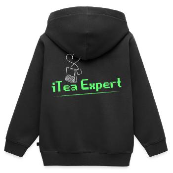 iTea Expert Software Coding - Kinder Premium Organic Zip Hoodie - Schwarz - Hinten - AI Model Kid Male (0cm)