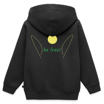 être libre! - Sweat Premium à capuche zippé enfant bio - noir - Dos - AI Model Kid Male (0cm)