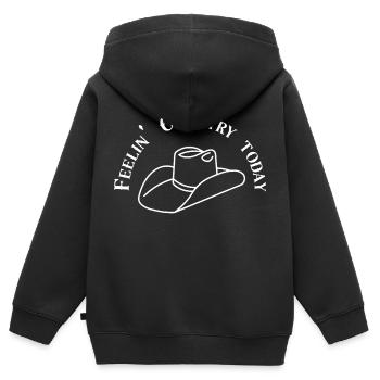 Feelin Country Today - Kinder Premium Organic Zip Hoodie - Schwarz - Hinten - AI Model Kid Male (0cm)