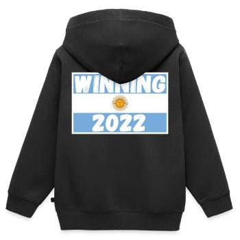 Argentina winning 2022 - Kinder Premium Organic Zip Hoodie - Schwarz - Hinten - AI Model Kid Male (0cm)