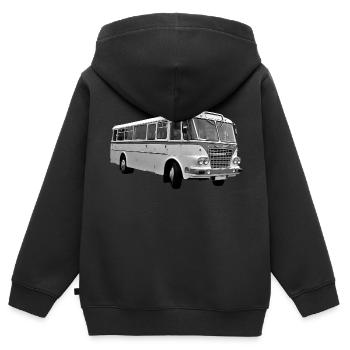 Ikarus 630 Bus Hongrie Ostalgie Oldtimer - Sweat Premium à capuche zippé enfant bio - noir - Dos - AI Model Kid Male (0cm)