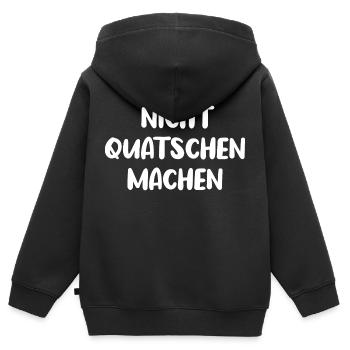 Nicht Quatschen Machen Erfolg Mindest - Kinder Premium Organic Zip Hoodie - Schwarz - Hinten - AI Model Kid Male (0cm)