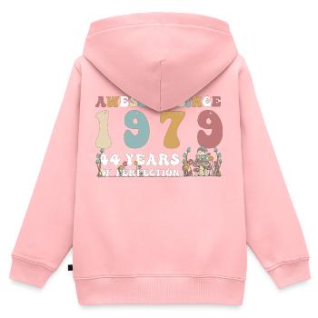 Großartig seit 1979 44 Jahr der Perfektion - 44. - Kinder Premium Organic Zip Hoodie - Rosa - Hinten - AI Model Kid Female (0cm)