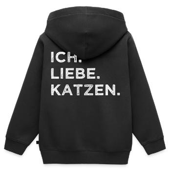 cool miezekatze spaß statement falbkatze meerkatze - Kinder Premium Organic Zip Hoodie - Schwarz - Hinten - AI Model Kid Male (0cm)