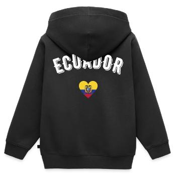 Ecuador - Kinder Premium Organic Zip Hoodie - Schwarz - Hinten - AI Model Kid Male (0cm)