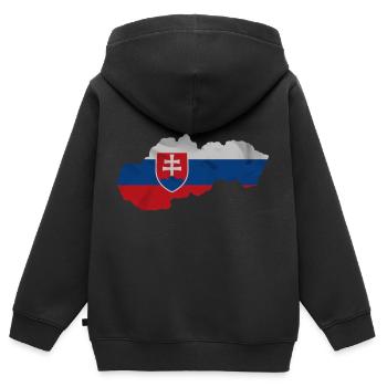 Slowakei Flagge in der Form des Landes - Kinder Premium Organic Zip Hoodie - Schwarz - Hinten - AI Model Kid Male (0cm)