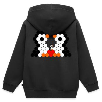 Pinguinfamilie - Kinder Premium Organic Zip Hoodie - Schwarz - Hinten - AI Model Kid Male (0cm)