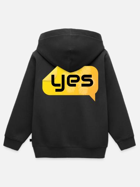 yes - Kinder Premium Organic Zip Hoodie - Schwarz