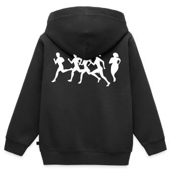 Marathon Triathlon Running joggen Biking Radfahren - Kinder Premium Organic Zip Hoodie - Schwarz - Hinten - AI Model Kid Male (0cm)