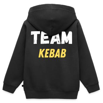team kebab - Sweat Premium à capuche zippé enfant bio - noir - Dos - AI Model Kid Male (0cm)