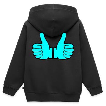 Comme des mains - Sweat Premium à capuche zippé enfant bio - noir - Dos - AI Model Kid Male (0cm)