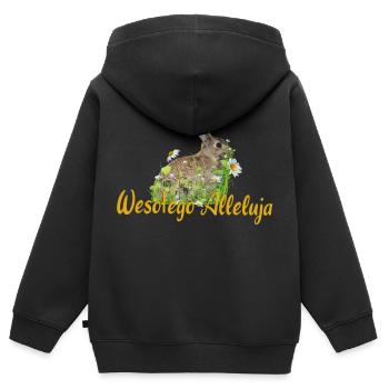 Wesołego Alleluja Frohe Ostern - Kinder Premium Organic Zip Hoodie - Schwarz - Hinten - AI Model Kid Male (0cm)