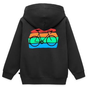 Bicyclette - Sweat Premium à capuche zippé enfant bio - noir - Dos - AI Model Kid Male (0cm)