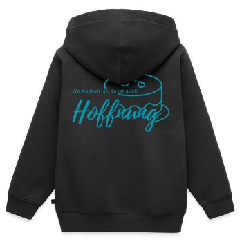 Wo Kuchen ist, da ist auch Hoffnung - Kinder Premium Organic Zip Hoodie - Schwarz - Hinten - AI Model Kid Male (0cm)