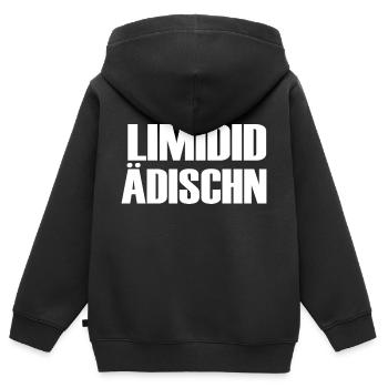 Limited Edition - Kinder Premium Organic Zip Hoodie - Schwarz - Hinten - AI Model Kid Male (0cm)