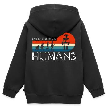 Android Cyborg - Kinder Premium Organic Zip Hoodie - Schwarz - Hinten - AI Model Kid Male (0cm)