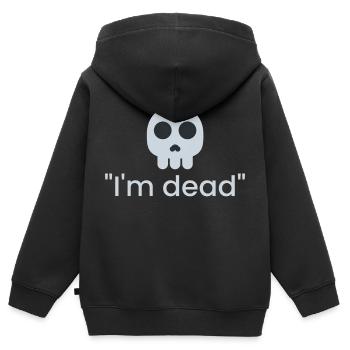 Ich bin tot - Kinder Premium Organic Zip Hoodie - Schwarz - Hinten - AI Model Kid Male (0cm)