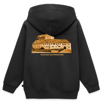 Klippenstein Schloss Radeberg Saxe - Sweat Premium à capuche zippé enfant bio - noir - Dos - AI Model Kid Male (0cm)