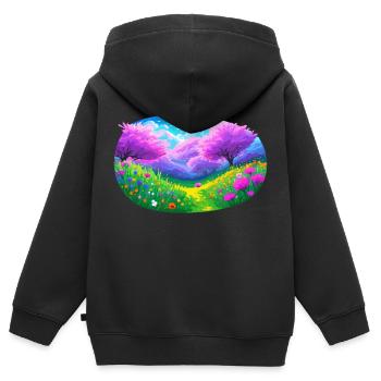 Go outside and play - Kids Premium Organic Zip-up Hoodie - black - Back - AI Model Kid Male (0cm)