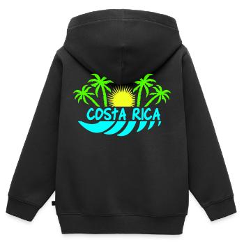 costa rica - Kinder Premium Organic Zip Hoodie - Schwarz - Hinten - AI Model Kid Male (0cm)