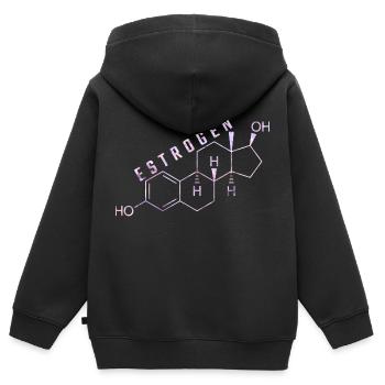 estrogen molecule - Kids Premium Organic Zip-up Hoodie - black - Back - AI Model Kid Male (0cm)