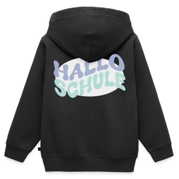 Hallo Schule 1 - Kinder Premium Organic Zip Hoodie - Schwarz - Hinten - AI Model Kid Male (0cm)