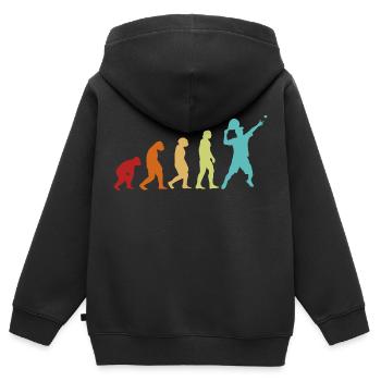 Padel Evolution Plattform Tennis Paddleball Padel - Kinder Premium Organic Zip Hoodie - Schwarz - Hinten - AI Model Kid Male (0cm)