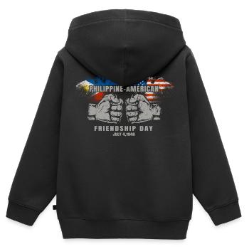 Philippinisch-amerikanischer Freundschaftstag - Kinder Premium Organic Zip Hoodie - Schwarz - Hinten - AI Model Kid Male (0cm)