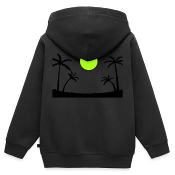 Plage - Sweat Premium à capuche zippé enfant bio - noir - Dos - AI Model Kid Male (0cm)