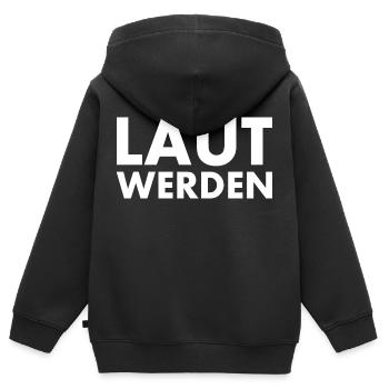 Laut werden - Kinder Premium Organic Zip Hoodie - Schwarz - Hinten - AI Model Kid Male (0cm)