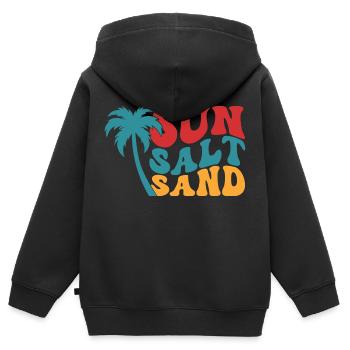 Sun Salt Sand Sommer Sonne Strand Palmen Urlaub - Kinder Premium Organic Zip Hoodie - Schwarz - Hinten - AI Model Kid Male (0cm)