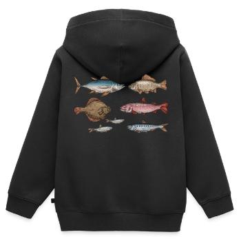 Meerestiere - Kinder Premium Organic Zip Hoodie - Schwarz - Hinten - AI Model Kid Male (0cm)