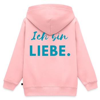 LIEBE - Kinder Premium Organic Zip Hoodie - Rosa - Hinten - AI Model Kid Female (0cm)