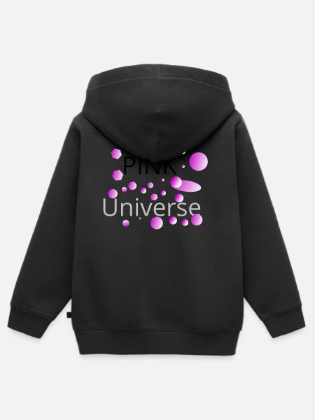 Pink Universe - Kinder Premium Organic Zip Hoodie - Schwarz