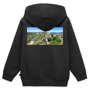 Festung Knin (Kninska tvrđava) Kroatien - Kinder Premium Organic Zip Hoodie - Schwarz - Hinten - AI Model Kid Male (0cm)