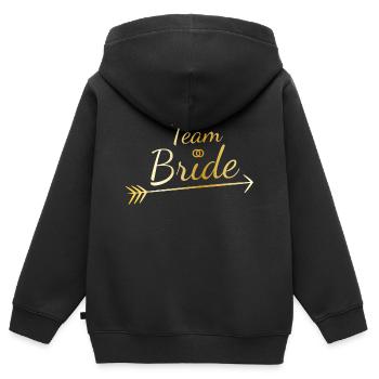 Team Bride Golden - Kinder Premium Organic Zip Hoodie - Schwarz - Hinten - AI Model Kid Male (0cm)