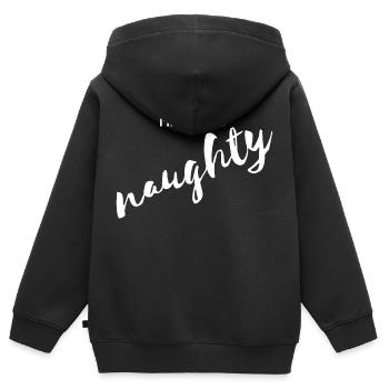 Ich bin so frech - Kinder Premium Organic Zip Hoodie - Schwarz - Hinten - AI Model Kid Male (0cm)