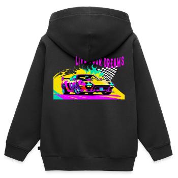 live your dreams - Kinder Premium Organic Zip Hoodie - Schwarz - Hinten - AI Model Kid Male (0cm)