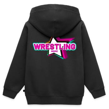 Wrestling Star inside - Kinder Premium Organic Zip Hoodie - Schwarz - Hinten - AI Model Kid Male (0cm)