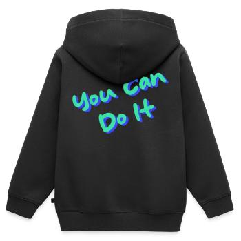 Paroles - Sweat Premium à capuche zippé enfant bio - noir - Dos - AI Model Kid Male (0cm)