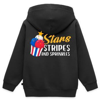 stars stripes and sprinkles Design for a 4th july - Kinder Premium Organic Zip Hoodie - Schwarz - Hinten - AI Model Kid Male (0cm)