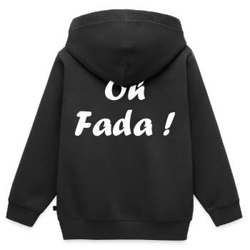 Oh fada - Sweat Premium à capuche zippé enfant bio - noir - Dos - AI Model Kid Male (0cm)