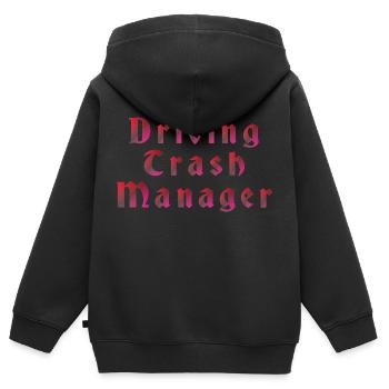Collecte des ordures moderne - Sweat Premium à capuche zippé enfant bio - noir - Dos - AI Model Kid Male (0cm)